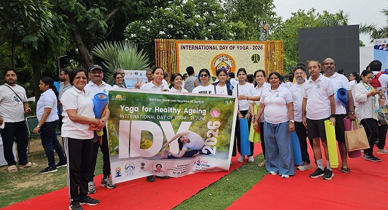 Yoga for Healthy Ageing"The grand celebration of International Day of Yoga 2026 at Shanti Path became a truly memorable and inspiring event with the enthusiastic